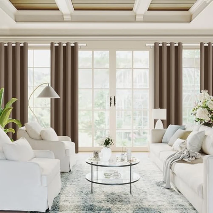 H.VERSAILTEX Blackout Curtains 84 inches Long for Living Room Black Out Curtains 2 Panels Room Darkening Thermal Insulated Window Treatment for Bedroom, 52" W x 84" L, Macchiato by H.VERSAILTEX - Image 9