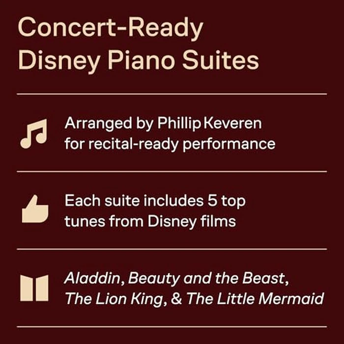 Disney Recital Suites Arranged by Phillip Keveren | Piano Solo Songbook | Advanced Level Featuring Music from Disney Classics | Perfect for Concerts and Recitals by Hal Leonard - Used - Acceptable condition - CA$8.22