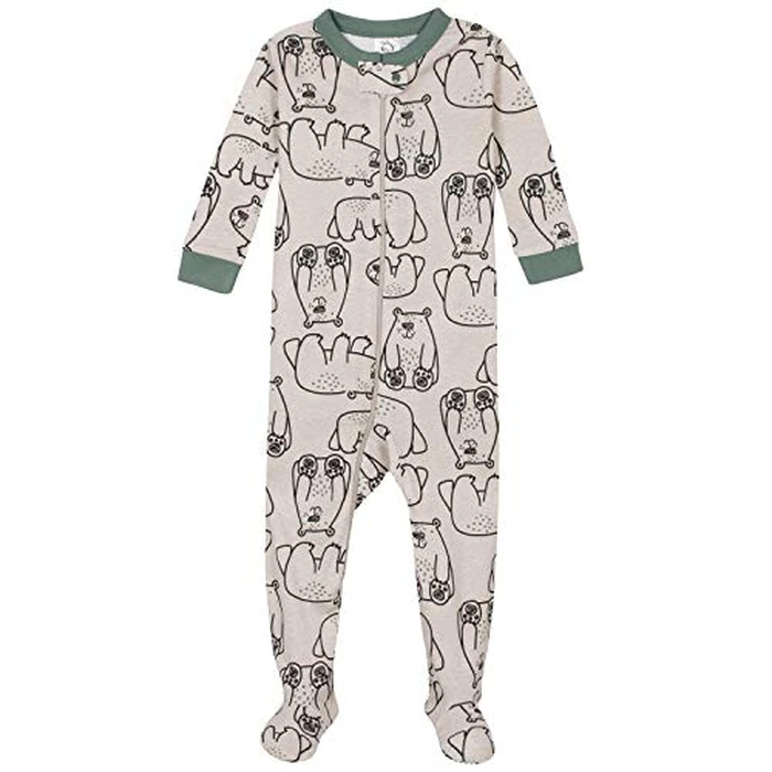 Gerber Baby Boys 4-Pack Footed Pajamas, Bears & Trucks Grey, 12 Months by Gerber - Image 2