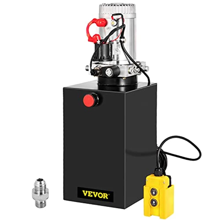 Vevor Single Acting Hydraulic Pump 12V DC Hydraulic Power Unit 3.75 Gallon Dump Trailer Pump Steel Hydraulic Power Unit (Steel, 15 Quart/Single Acting): Industrial & Scientific by VEVOR - Used - Like New condition