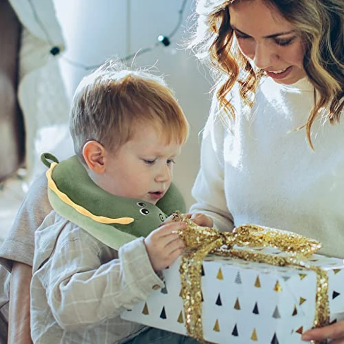 Niuniu Daddy Crocodile Kids Travel Neck Pillows for 3-8 Years Old, Soft Memory Foam Neck Support Pillows for Airplane, Car Seat, Travel Essentials for Kids Children Boys Girls Road Trip Sleeping by Niuniu Daddy - Image 2