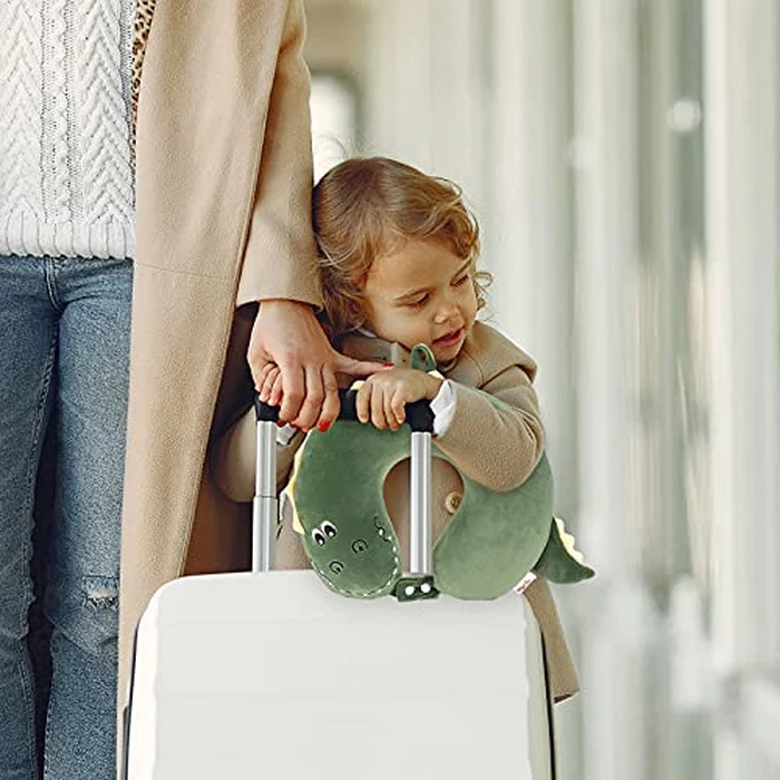 Niuniu Daddy Crocodile Kids Travel Neck Pillows for 3-8 Years Old, Soft Memory Foam Neck Support Pillows for Airplane, Car Seat, Travel Essentials for Kids Children Boys Girls Road Trip Sleeping by Niuniu Daddy - Image 3