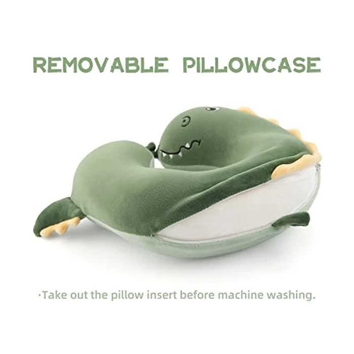 Niuniu Daddy Crocodile Kids Travel Neck Pillows for 3-8 Years Old, Soft Memory Foam Neck Support Pillows for Airplane, Car Seat, Travel Essentials for Kids Children Boys Girls Road Trip Sleeping by Niuniu Daddy - Image 6