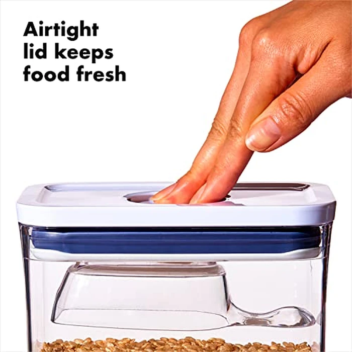 OXO Good Grips Pet POP Container - 6.0 Qt/5.7 L with Half Scoop, Ideal for up to 6.5lbs of Dog Food or 4.5lbs of Cat Food, Airtight Dog and Cat Food Storage Container, BPA Free, Clear by OXO - Image 5