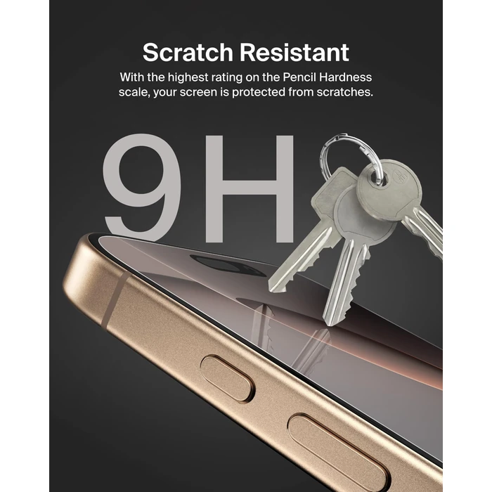 Belkin ScreenForce TemperedGlass Treated Screen Protector for iPhone 16 Pro - Slim & Scratch-Resistant - Includes Easy Align Frame for Bubble Free Application - 2-Pack by Belkin - Image 3