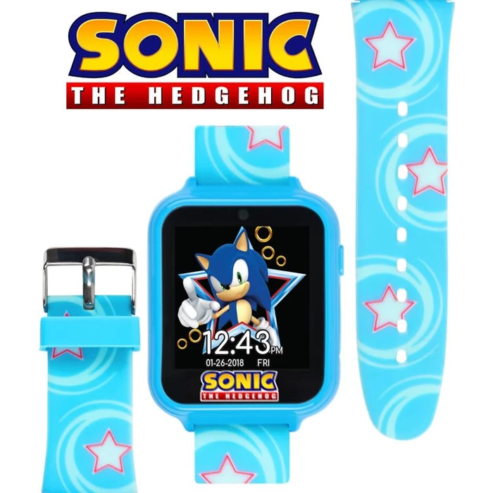 Accutime Kids SEGA Sonic The Hedgehog Blue Educational Touchscreen Smart Watch Toy for Boys, Girls, Toddlers - Selfie Cam, Learning Games, Alarm, Calculator, Pedometer (Model: SNC4133AZ) by Accutime - Image 2