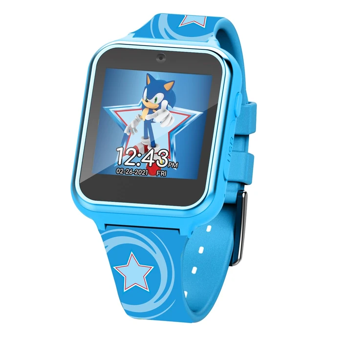 Accutime Kids SEGA Sonic The Hedgehog Blue Educational Touchscreen Smart Watch Toy for Boys, Girls, Toddlers - Selfie Cam, Learning Games, Alarm, Calculator, Pedometer (Model: SNC4133AZ) by Accutime - Image 3