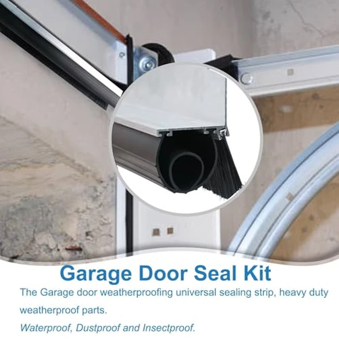 Duzzy Universal Garage Door Seals Kit, Weatherproofing Bottom Rubber with Brush and Aluminum Track Retainer, U Shape+O Ring Heavy Duty Weatherproof Parts (10 Feet) by Duzzy - Image 5