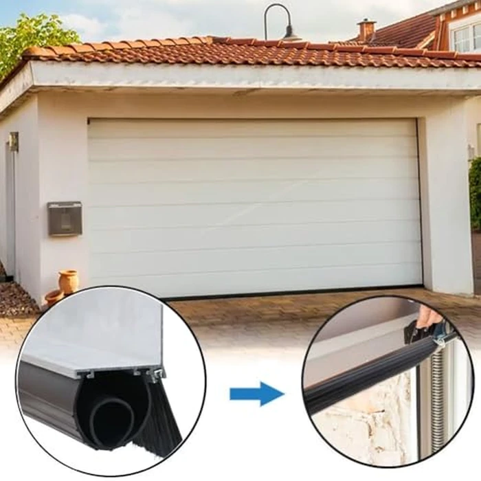 Duzzy Universal Garage Door Seals Kit, Weatherproofing Bottom Rubber with Brush and Aluminum Track Retainer, U Shape+O Ring Heavy Duty Weatherproof Parts (10 Feet) by Duzzy - Image 6