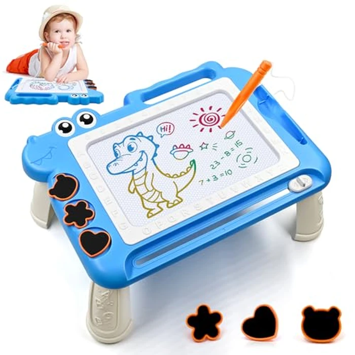 Magnetic Drawing Board Toys with Legs for 3 4 5 Year Old Boys, Erasable Sketching Doodle Drawing Pad for Kids Travel Games, Educational Writing Tablet for Toddler Birthday Gifts by AiTuiTui - Used - Acceptable condition - CA$12.18