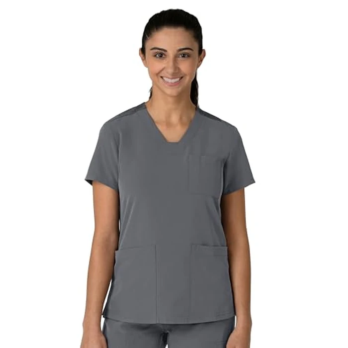 Wink Nova Women's Flex-n-Reach V-Neck Scrub Top - Pewter, 3X by WINK - Used - Like New condition - US$17.51