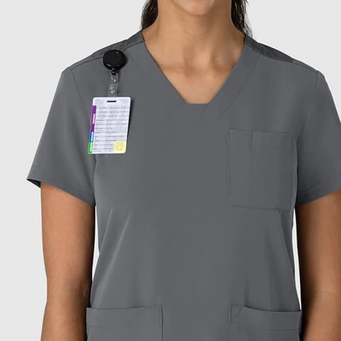 Wink Nova Women's Flex-n-Reach V-Neck Scrub Top - Pewter, 3X by WINK - Image 5