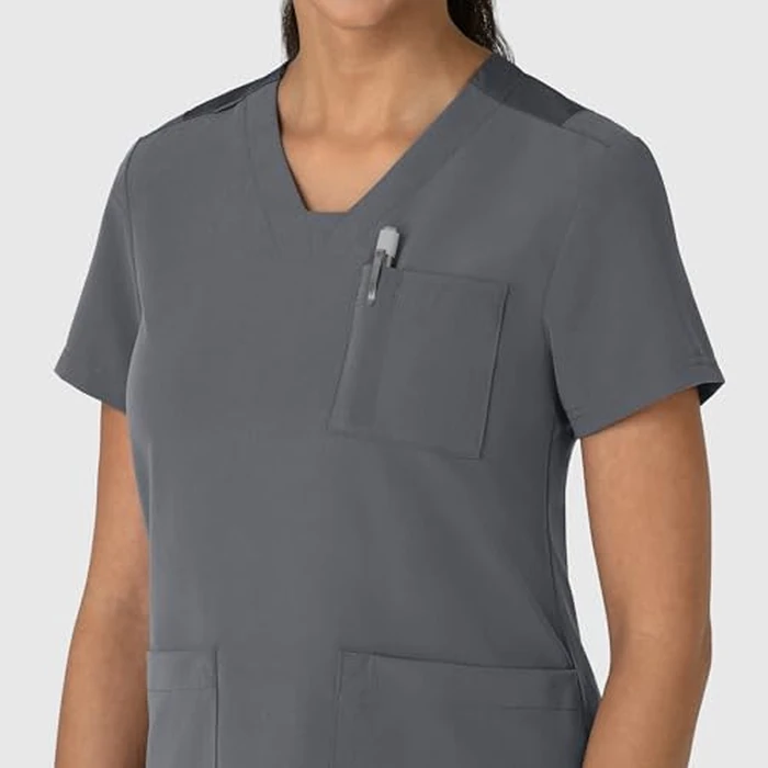 Wink Nova Women's Flex-n-Reach V-Neck Scrub Top - Pewter, 3X by WINK - Image 6