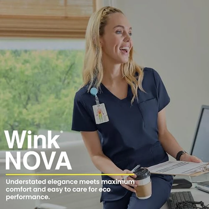 Wink Nova Women's Flex-n-Reach V-Neck Scrub Top - Pewter, 3X by WINK - Image 7