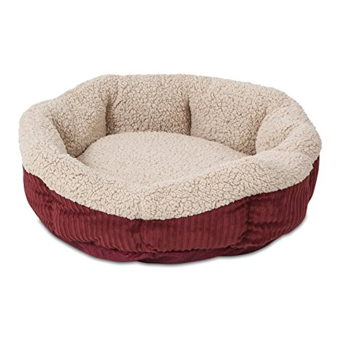 Petmate Aspen Pet Self Warming Round Bed, 19.5 Inches, Barn Red and Cream by Petmate - Used - Very Good condition - US$17.04