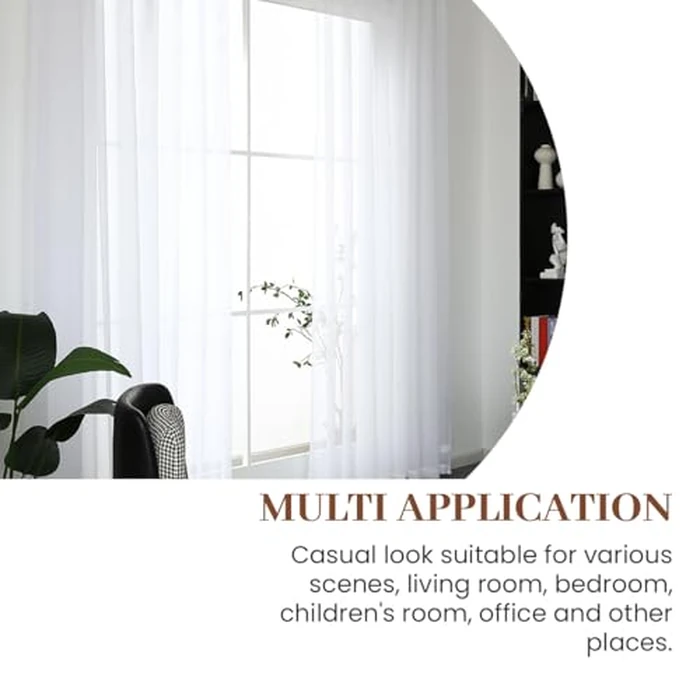 Dreaming Casa Solid Sheer Curtains 84 Inches Long White Rod Pocket Voile Draperies for Bedroom Living Room, 2 Panles, Each 100" W x 84" L by Dreaming Casa - Image 5