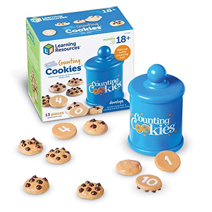 Learning Resources Smart Counting Cookies - Chocolate Chip Play Food, Preschool Activities, Toddler Sensory Toy, Play Kitchen Accessories, Sorting and Stacking, Fine Motor Numbers , Math Games by Learning Resources - Image 1