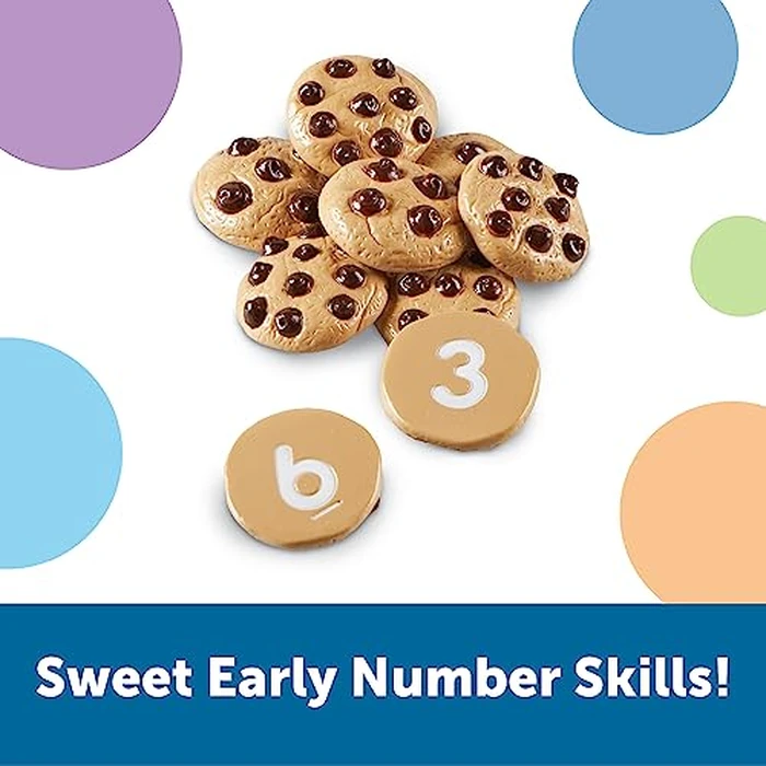 Learning Resources Smart Counting Cookies - Chocolate Chip Play Food, Preschool Activities, Toddler Sensory Toy, Play Kitchen Accessories, Sorting and Stacking, Fine Motor Numbers , Math Games by Learning Resources - Image 2