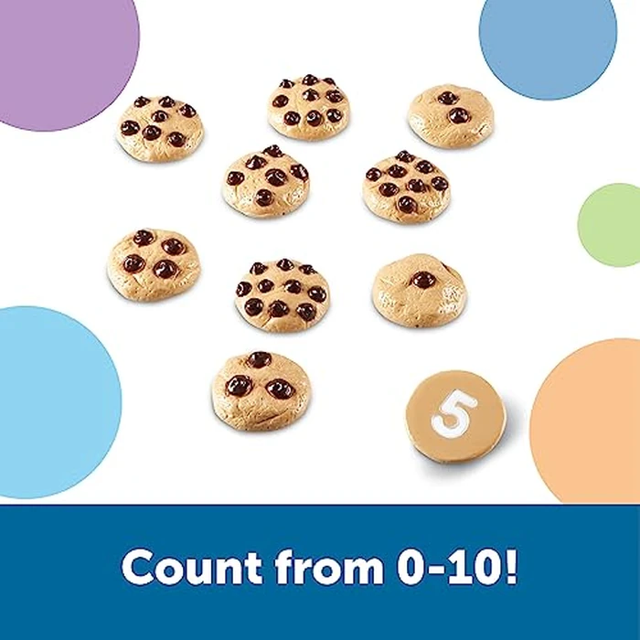 Learning Resources Smart Counting Cookies - Chocolate Chip Play Food, Preschool Activities, Toddler Sensory Toy, Play Kitchen Accessories, Sorting and Stacking, Fine Motor Numbers , Math Games by Learning Resources - Image 3