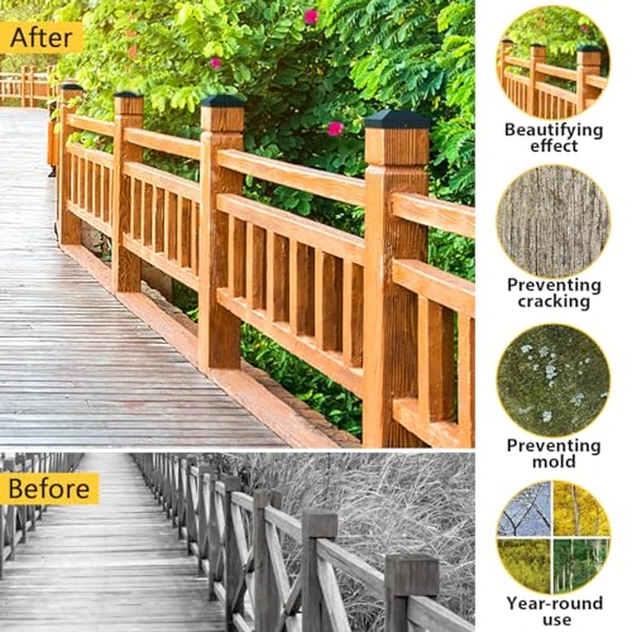 Goovilla 4x4 Post Caps Black(Actual 3.5" x 3.5"), 24 Pack Fence Post Caps with 48 Screws and Easy Installation, Sturdy Waterproof Plastic Deck Post Caps with Frosted Finishing Touch, Protect Wood Post by Goovilla - Image 5