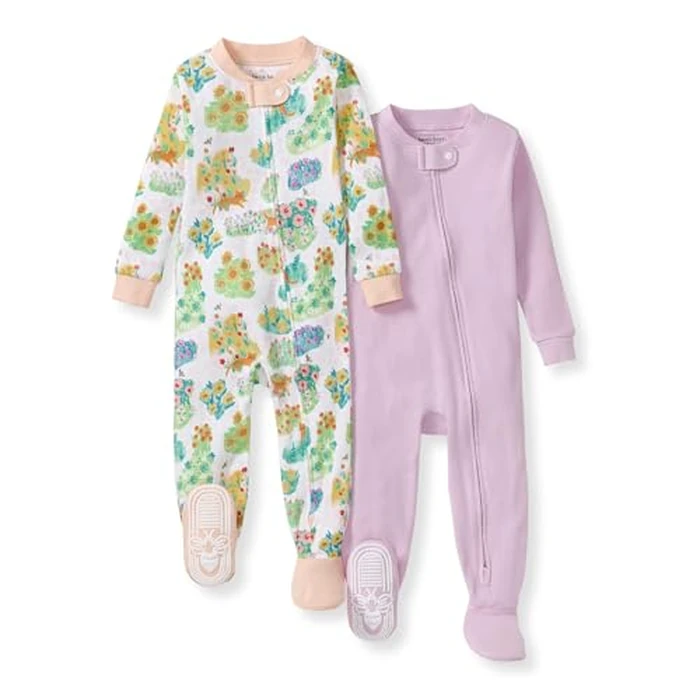 Burt's Bees Baby Baby Girls Pajamas, One-Piece Footed Sleeper PJs, Non-Slip Snug Fit for Infants 12, 18, and 24 Months by Burt's Bees Baby - Used - Like New condition