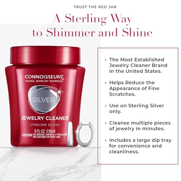 CONNOISSEURS Premium Edition Silver Jewelry Cleaner Solution for Sterling Silver - 9.6 fl oz - Cleans and Removes Tarnish in Seconds by CONNOISSEURS - Image 3