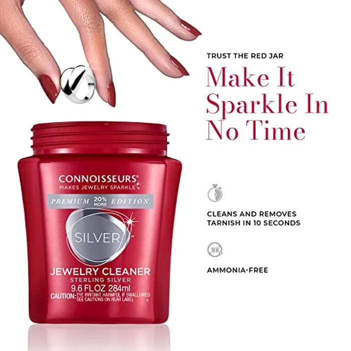 CONNOISSEURS Premium Edition Silver Jewelry Cleaner Solution for Sterling Silver - 9.6 fl oz - Cleans and Removes Tarnish in Seconds by CONNOISSEURS - Image 4