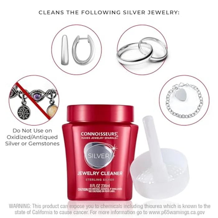 CONNOISSEURS Premium Edition Silver Jewelry Cleaner Solution for Sterling Silver - 9.6 fl oz - Cleans and Removes Tarnish in Seconds by CONNOISSEURS - Image 7