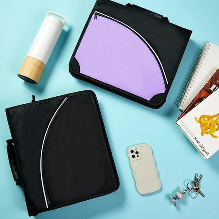 Avery 2" Inch Zipper Binder, 3 Round Rings, Durable Messenger Nylon Zipper Black Binder, Tablet Holder, 6-Pockets with 5 Tab Dividers, Carry-All Storage Binder (26051) by Avery - Image 7