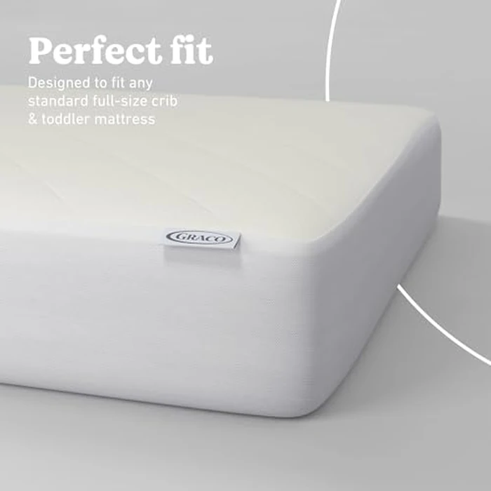Graco Premium Waterproof Crib and Toddler Mattress Protector (2PK) - GREENGUARD Gold Certified, Machine-Washable & Dryer-Friendly, Waterproof Sleep Surface by Graco - Image 3