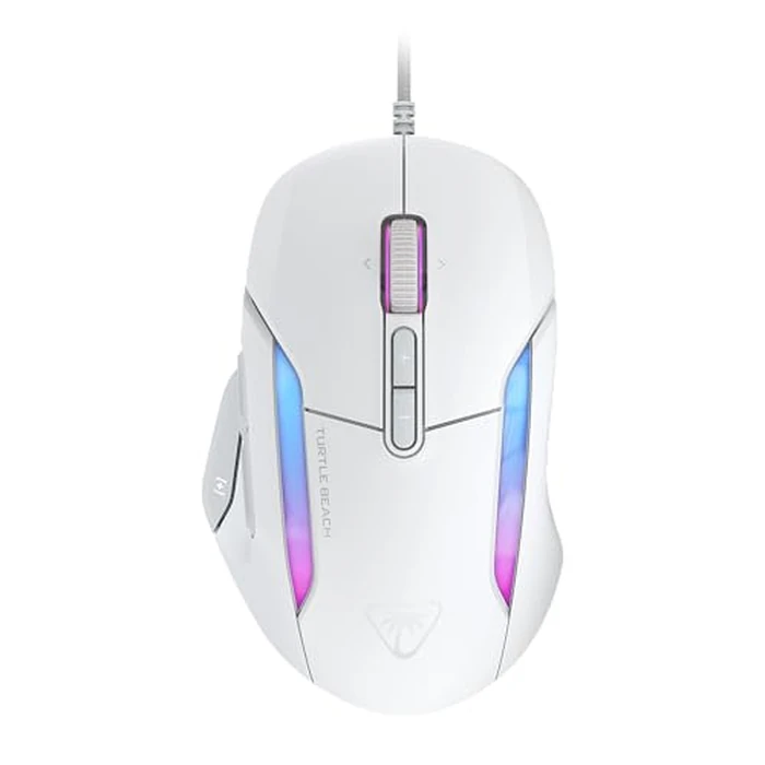 Turtle Beach Kone II - Wired Ergonomic RGB Gaming Mouse, 26K DPI Optical Sensor, 100M Click Life Optical Switches, 23 Customizable Inputs, 4D Scroll Wheel, Pure PTFE Glides - Arctic White by Turtle Beach - Image 1