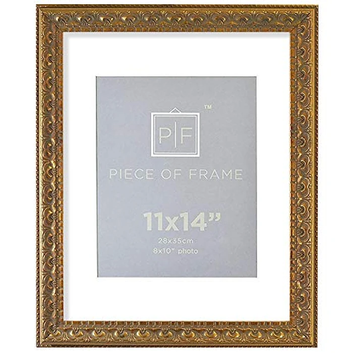Golden State Art, 11x14 Ornate Finish Photo Frame, with White Mat for 8x10 Picture & Real Glass, Color: Bronze by Golden State Art - Used - Like New condition - US$16.79
