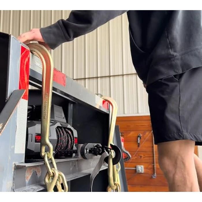 Mytee Products 5/16"x2' Leg Grade 70 V-Chain Bridle Tow w/ 15" Large Shank J Hook, T-J Hook & Grab Hooks for Towing - 4700 LBS WLL Tow Truck Chain Accessories for Flatbed Trailer Wrecker Recovery by Mytee Products - Image 4