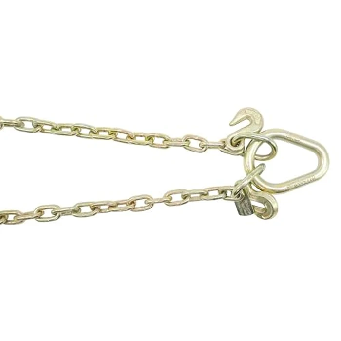 Mytee Products 5/16"x2' Leg Grade 70 V-Chain Bridle Tow w/ 15" Large Shank J Hook, T-J Hook & Grab Hooks for Towing - 4700 LBS WLL Tow Truck Chain Accessories for Flatbed Trailer Wrecker Recovery by Mytee Products - Image 6