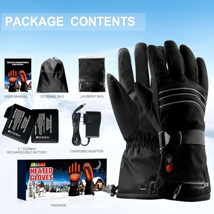ABXMAS Heated Gloves for Men Rechargeable, 7.4V 6400mAh Electric Battery Heated Gloves for Winter Sports Motorcycle Ski Biking Hiking, Reusable Outdoor Work Hand Warmer, L by ABXMAS - Image 8