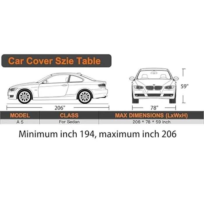 MORNYRAY Waterproof Car Cover All Weather Snowproof UV Protection Windproof Outdoor Full car Cover, Universal Fit for Sedan (Fit Sedan Length 194-206 inch, Blue) by MORNYRAY - Image 8