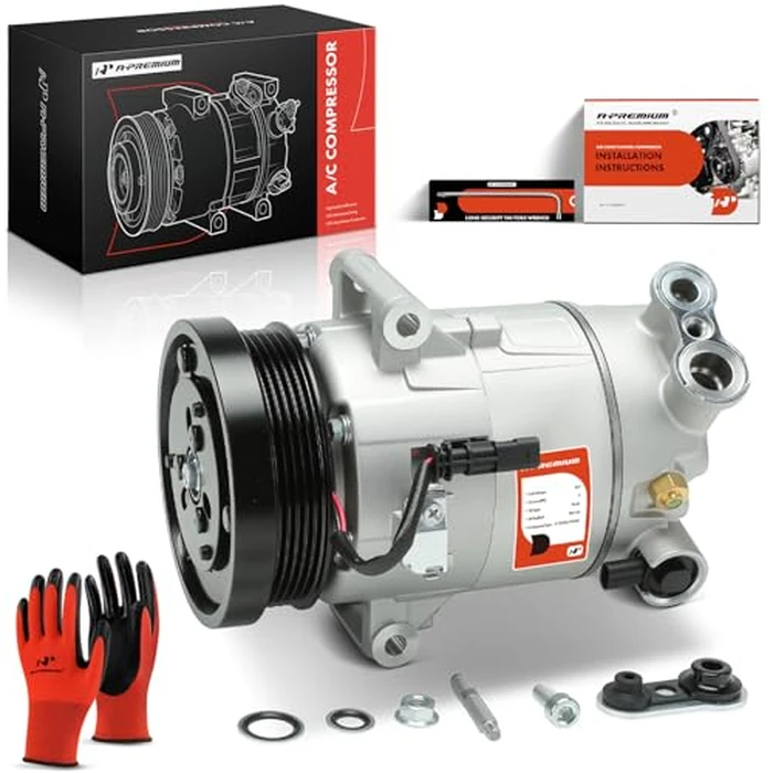 A-Premium A/C AC Compressor with Clutch Compatible with Chevrolet Colorado 2.5L 2015-2022, Equinox 1.5L 2018-2023, GMC Canyon 2.5L 2015-2022, Terrain 1.5L 2018-2028, CVC Style, 5 Grooves by A-Premium - Image 1