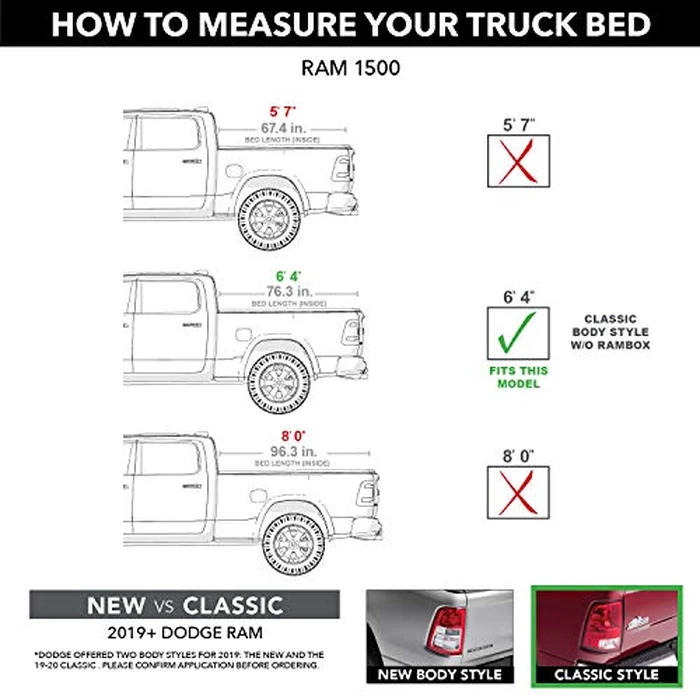 RealTruck Roll-N-Lock A-Series XT Retractable Truck Bed Tonneau Cover | 448A-XT | Fits 2009 - 2018, 2019 - 2020 Classic Dodge Ram 1500/2500/3500 6' 4" Bed (76.3") by RealTruck - Image 2