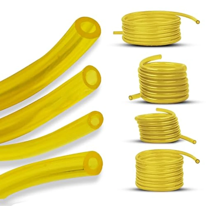 4 Sizes Petrol Fuel Gas Line Pipe Hose Tubing For String Trimmer Chainsaw Blower Lawn Mower and other Power Tools For 2 Cycle Small Engine Poulan, Craftman and more (Yellow 4PC) by KT Deals - Used - Like New condition
