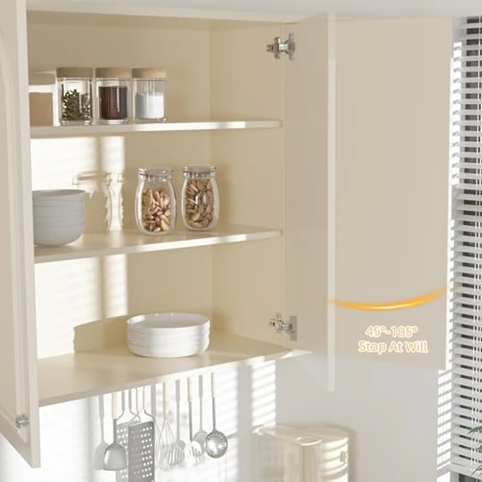 Chibery Euro Style Nickel Nickel Plated Steel Cabinet Hinges, 20 Pack, 105 Degree Opening Angle, Non-Slow Close, Self-Closing, Frameless Concealed, 3D Adjustable, 14-22mm Door Thickness by Chibery - Image 2