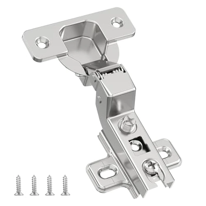 Chibery Euro Style Nickel Nickel Plated Steel Cabinet Hinges, 20 Pack, 105 Degree Opening Angle, Non-Slow Close, Self-Closing, Frameless Concealed, 3D Adjustable, 14-22mm Door Thickness by Chibery - Image 7