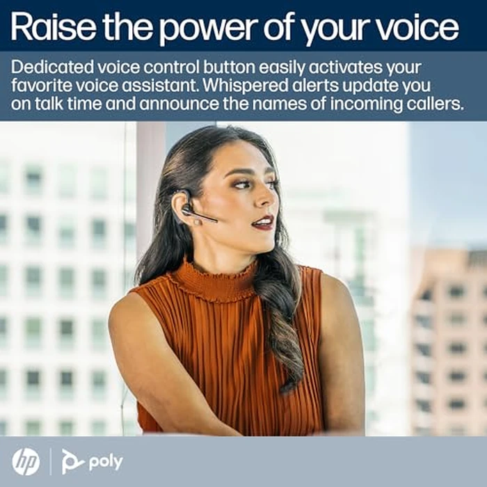 Poly Voyager 5200 Wireless Headset (Plantronics) - Single-Ear Bluetooth Headset w/Noise-Canceling Mic - Ergonomic Design - Voice Controls - Lightweight - Connect to Mobile/Tablet via Bluetooth by POLY - Image 4