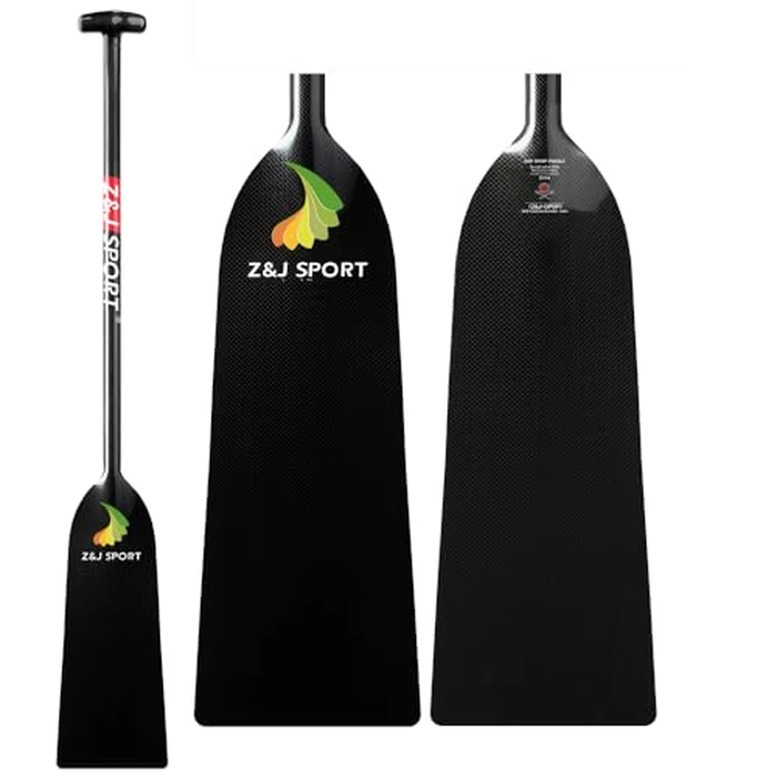 Z&J SPORT Dragon Boat Paddle Carbon Fiber IDBF Approved, Flat Blade Oval Shaft for Dragon Boat Race（52 inches） by Z&J SPORT - Used - Like New condition