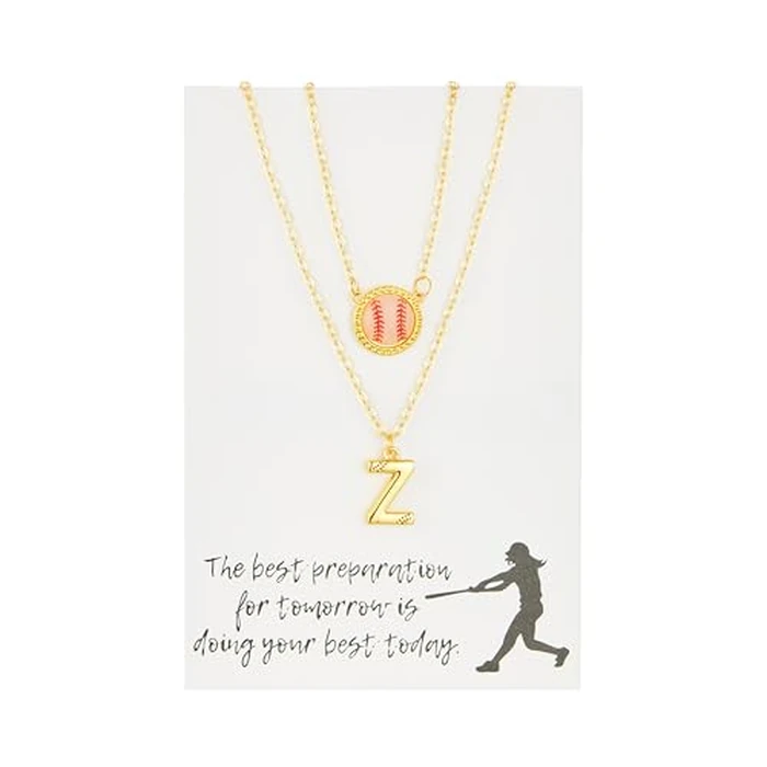 Yuoos Baseball Initial Necklace Baseball Short Pendant Choker Gold A-Z Letter Pendant Necklace Mom Themed Jewelry Gifts Daughter Gifts Graduation Chritmas Birthday (A Letter) by Yuoos - Image 7