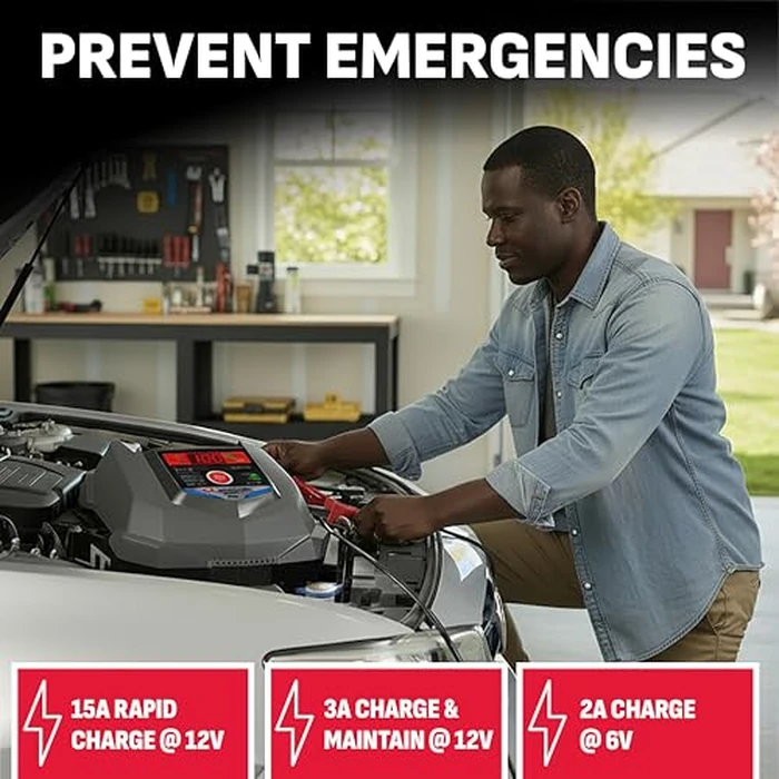 Schumacher Electric 15A Car Battery Charger and Maintainer, 4-in-1 Solution, for 6V/12V Power Sport, Automotive, and Marine Batteries, SC1280 by Schumacher Electric - Image 2