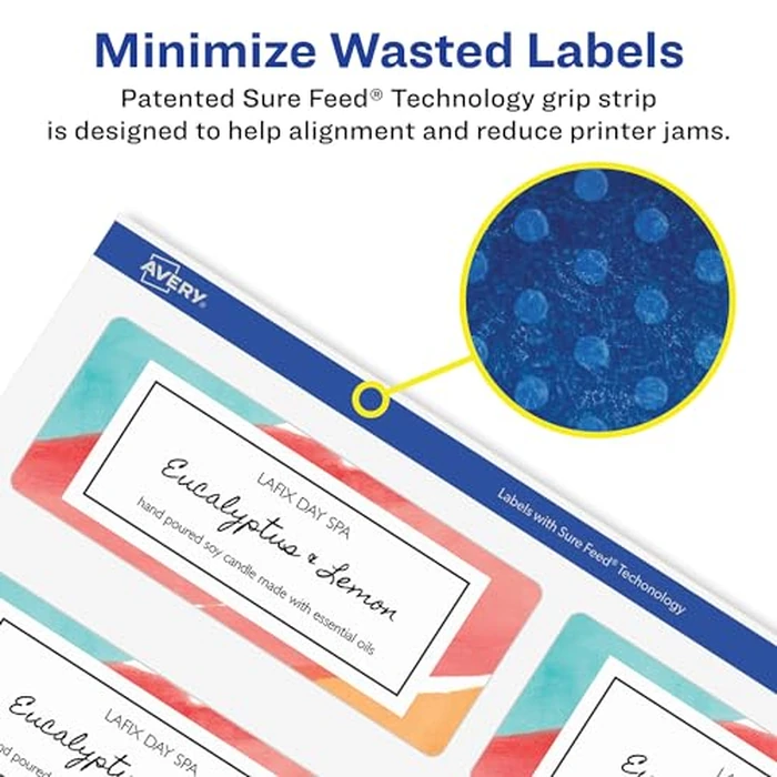 Glossy White Easy Peel Address Labels with Sure Feed, by Avery - Image 4