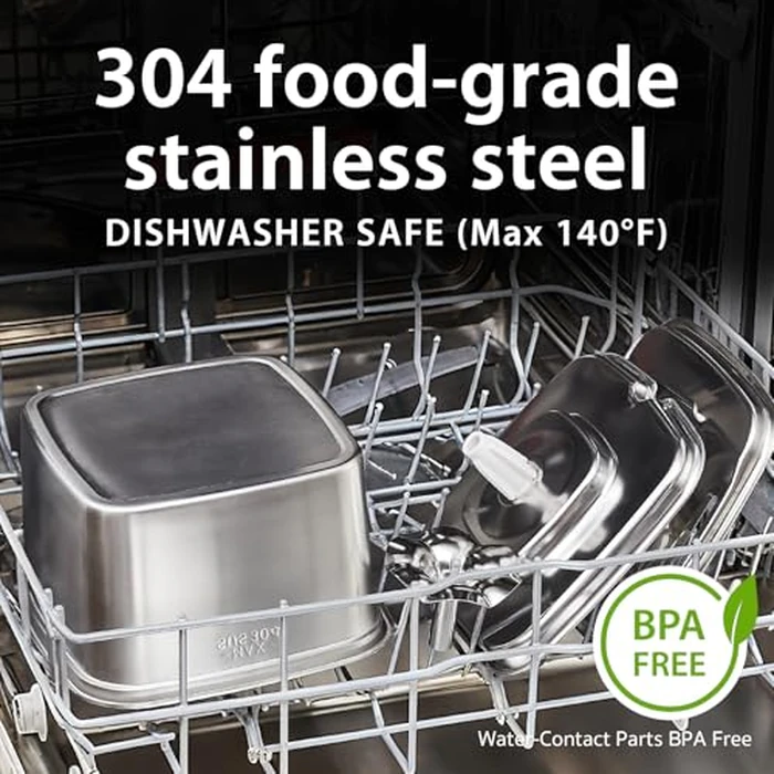 Veken Innovation Award Winner Stainless Steel Cat Water Fountain, 108oz/3.2L Automatic Pet Fountain Dog Water Dispenser with 3 Replacement Filters & Silicone Mat, Gifts for Cats, Dogs (Silver) by Veken - Image 1