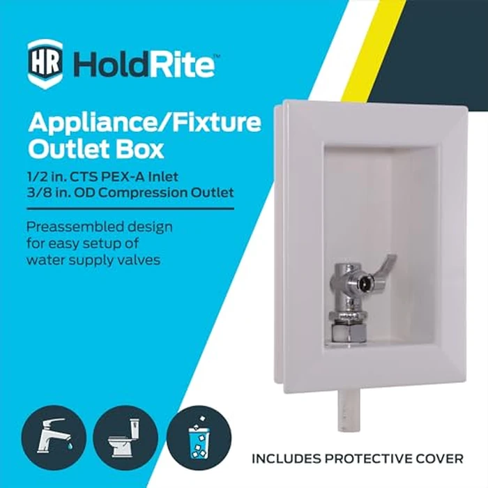 Holdrite Appliance Fixture Outlet Box with 3/8 Inch OD Compression Outlet, Pre-Assembled, PEX Tailpiece, HR-AF-P-1 by Holdrite - Image 2