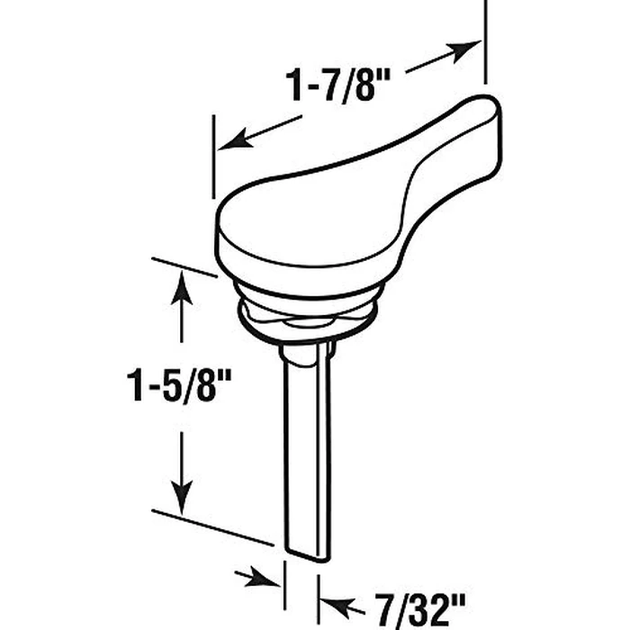Prime-Line E 2703 Sliding Door Latch Lever, 1-3/8 In. Tail, White Finish (Single Pack) by PRIME-LINE - Image 2