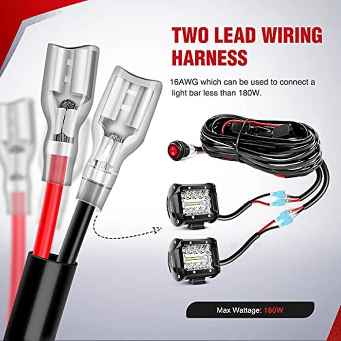 Nilight LED Light Bar Wiring Harness Kit 12V On Off Switch Power Relay Blade Fuse for Off Road Lights LED Work Light,2 years Warranty by Nilight - Image 3